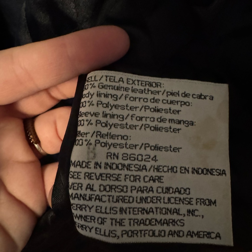 Perry Ellis Black Leather Jacket - Picture 8 of 8